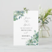 緑エレガントの日付カードの保存 案内状 (スタンド正面)