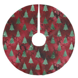 緑エレガントの木のクリスマス ブラッシュドポリエステルツリースカート