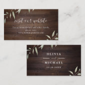 緑エレガントの木の素朴なウェブサイト挿入カード プレイスカード (正面/裏面)