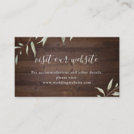 緑エレガントの木の素朴なウェブサイト挿入カード プレイスカード