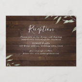 緑エレガントの木の素朴な結婚披露宴 エンクロージャーカード (正面)