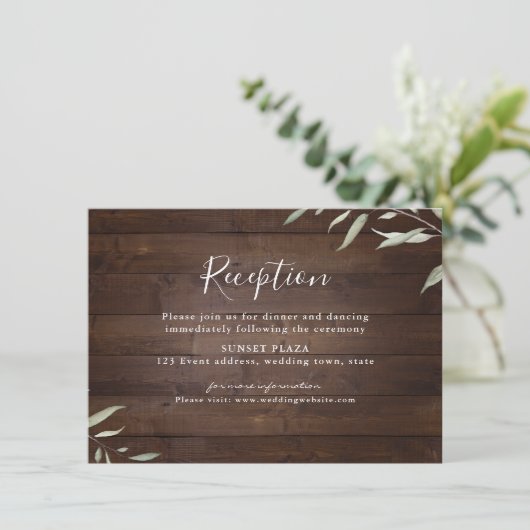 緑エレガントの木の素朴な結婚披露宴 エンクロージャーカード (スタンド正面)