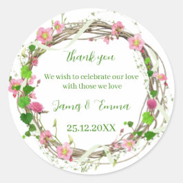 緑エレガントの木の離れのカスタム結婚式 ラウンドシール