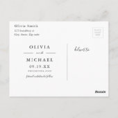 緑エレガントの木材の郡田舎の日付を保存 ポストカード (裏面)