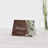 緑エレガントの木素朴材 サンキューカード (正面)