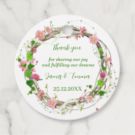 緑エレガントの木離れのパーソナライズされた結婚 フェイバータグ