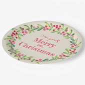 緑エレガントの果実のクリスマス ペーパープレート (アングル)