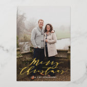 緑エレガントの格子模様 箔シーズンカード (正面)