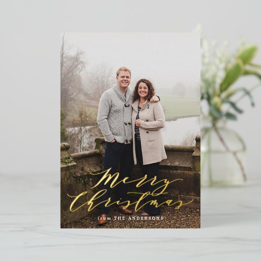 緑エレガントの格子模様 箔シーズンカード (立ち正面)