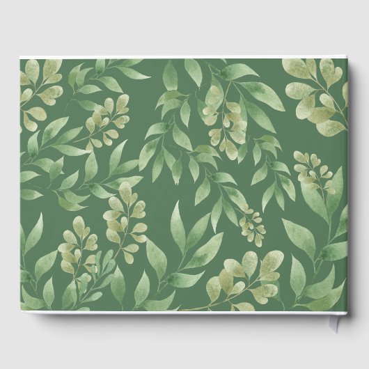 緑エレガントの森の動物の赤ちゃんシャワー ゲストブック (裏面)