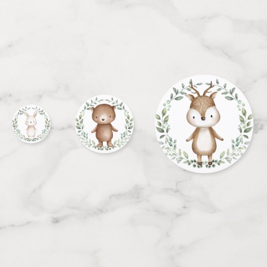 緑エレガントの森の緑の動物パーティー コンフェッティ (正面)