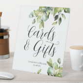 緑エレガントの植物のカードとギフト結婚ズ 台座サイン (インサイチュ)