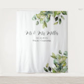 緑エレガントの植物学結婚の写真背景 タペストリー (正面)