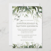 緑エレガントの植物学 – ライトオリーブグリーン 招待状 (正面)