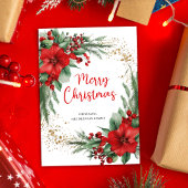 緑エレガントの植物性メリークリスマス シーズンカード