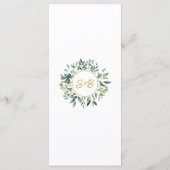 緑エレガントの植物葉の結婚 メニュー (裏面)