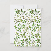 緑エレガントの植物観葉結婚式RSVP 出欠カード (裏面)