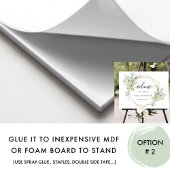 緑エレガントの横型ウェルカム結婚のサイン ポスター