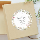 緑エレガントの水の色結婚ありがとう ラウンドシール