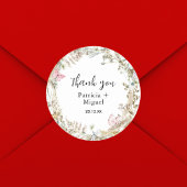 緑エレガントの水の色結婚ありがとう ラウンドシール