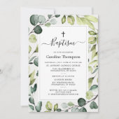 緑エレガントの洗礼を受けたユーカリ 招待状 (正面)
