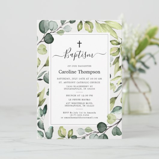 緑エレガントの洗礼を受けたユーカリ 招待状 (スタンド正面)