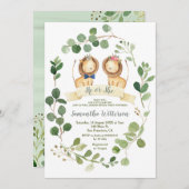 緑エレガントの獅子の性別が明らかになる 招待状 (正面/裏面)