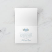 緑エレガントの男の子の赤ちゃんシャワー付きブルーボウ サンキューカード (内部)