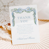 緑エレガントの男の子の赤ちゃんシャワー付きブルーボウ サンキューカード