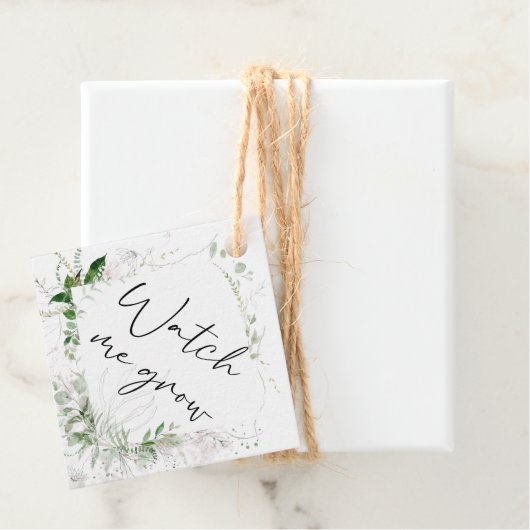 緑エレガントの私が赤ちゃんシャワーラベルを成長するのを見る フェイバータグ (インサイチュ)