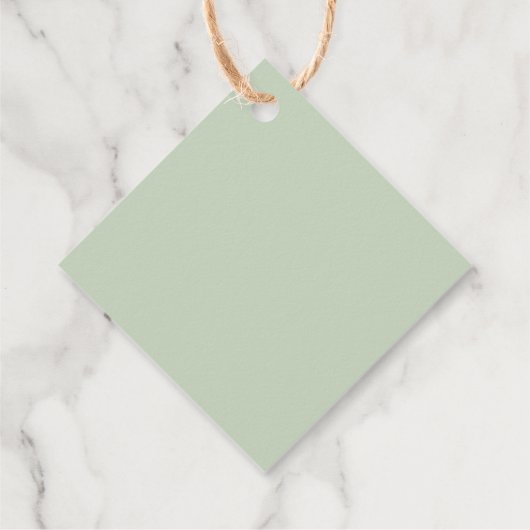 緑エレガントの私が赤ちゃんシャワーラベルを成長するのを見る フェイバータグ (裏面)