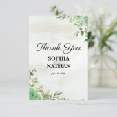 緑エレガントの結婚サンキューカード サンキューカード (スタンド正面)