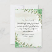 緑エレガントの結婚サンキューカード サンキューカード (裏面)