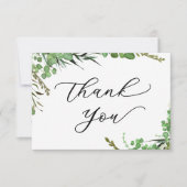 緑エレガントの結婚サンキューカード サンキューカード (正面)
