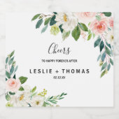 緑エレガントの結婚フローラきらめくワインラボ スパークリングワインラベル (シングルラベル)