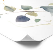 緑エレガントの結婚座席表18表 ポスター (角)