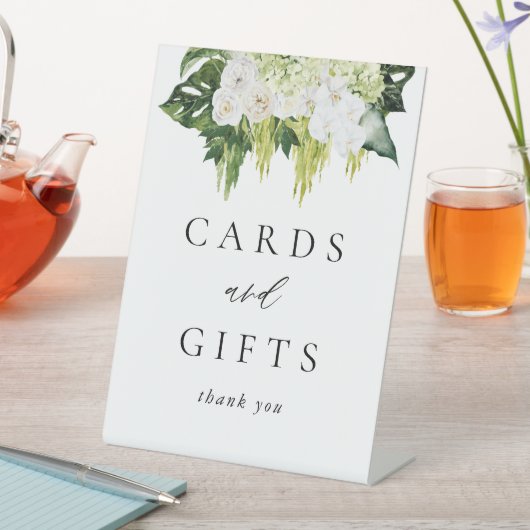 緑エレガントの結婚式のカードと贈り物 台座サイン (インサイチュ)