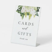 緑エレガントの結婚式のカードと贈り物 台座サイン (正面)