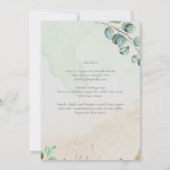 緑エレガントの結婚披露宴夕べのみ 招待状 (裏面)