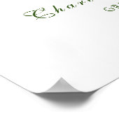 緑エレガントの結婚歓迎ポスター ポスター (角)