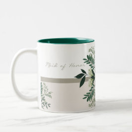 緑エレガントの結婚記憶メイド・オブ・オーナー（花嫁付き添い人） ツートーンマグカップ
