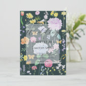 緑エレガントの背景の花のコレクション 招待状 (スタンド正面)