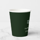 緑エレガントの花とキノコのリース結婚ズ 紙コップ (正面)
