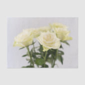 緑エレガントの茎の白いバラ写真 薄葉紙 (正面)