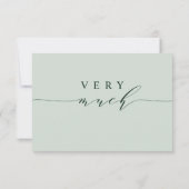 緑エレガントの葉のサンキューカード サンキューカード (裏面)