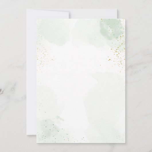 緑エレガントの葉のバプテスマサンキューカード 招待状 (裏面)