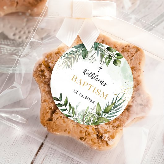 緑エレガントの葉のバプテスマ ラウンドシール