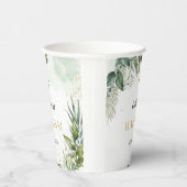 緑エレガントの葉のバプテスマ 紙コップ (右)