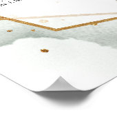 緑エレガントの葉のフェイク金ゴールド ポスター (角)