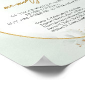 緑エレガントの葉の金ゴールド愛の記憶の中 ポスター (角)